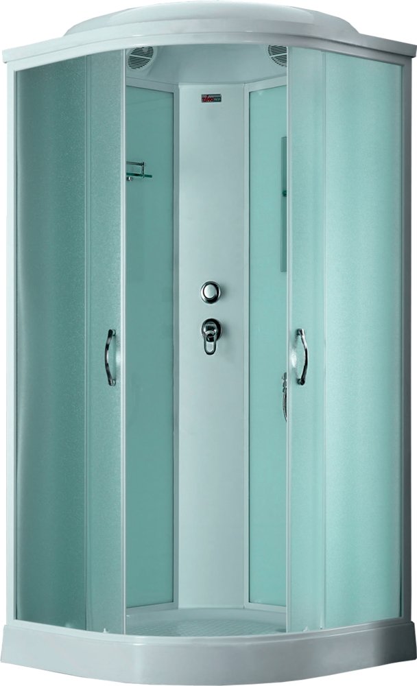 Душевая кабина Timo Eco TE-0701 P 100x100x215 профиль белый, стекло рифленое
