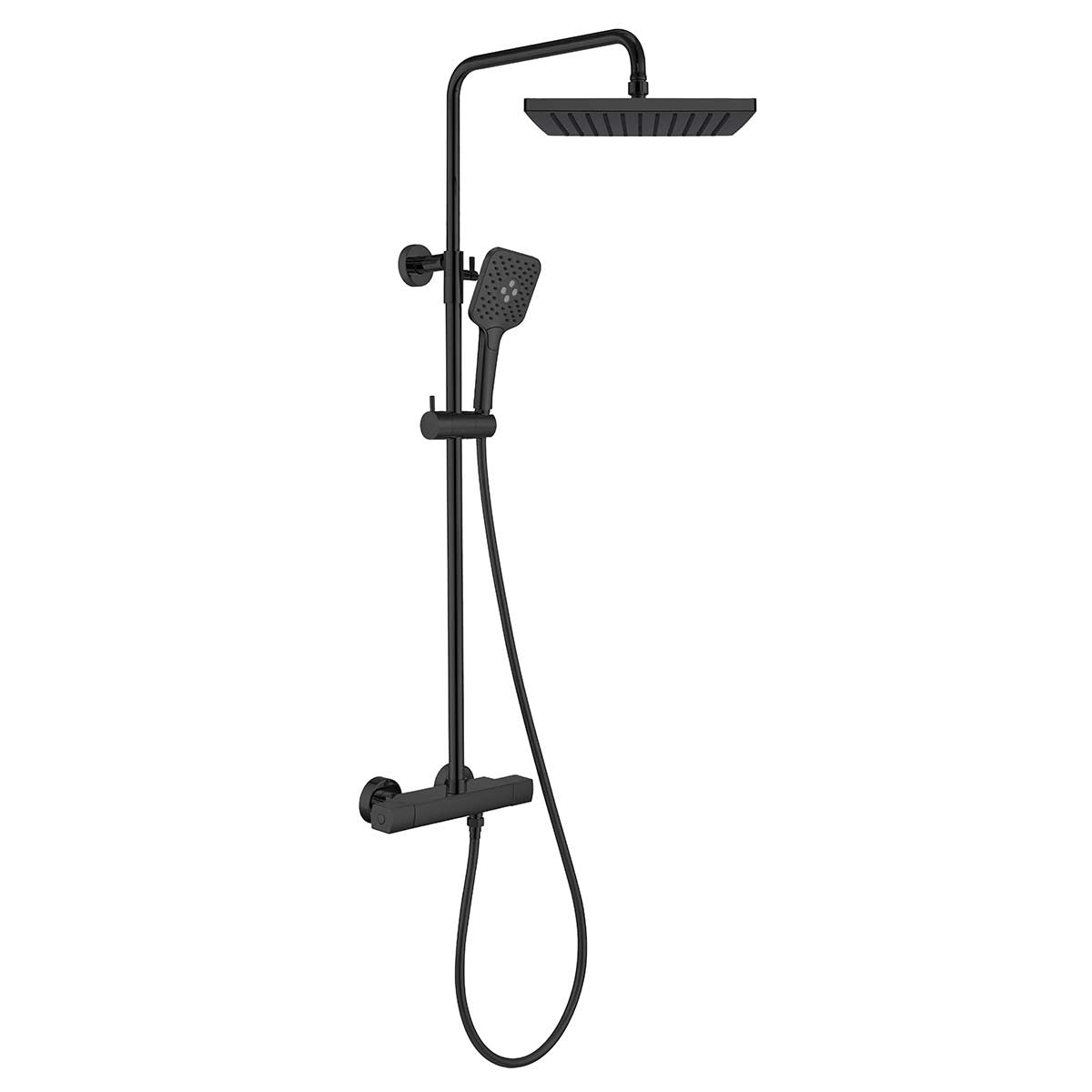 Душевая стойка с термостатом Vincea Next VSFS-1N0TMB черный матовый