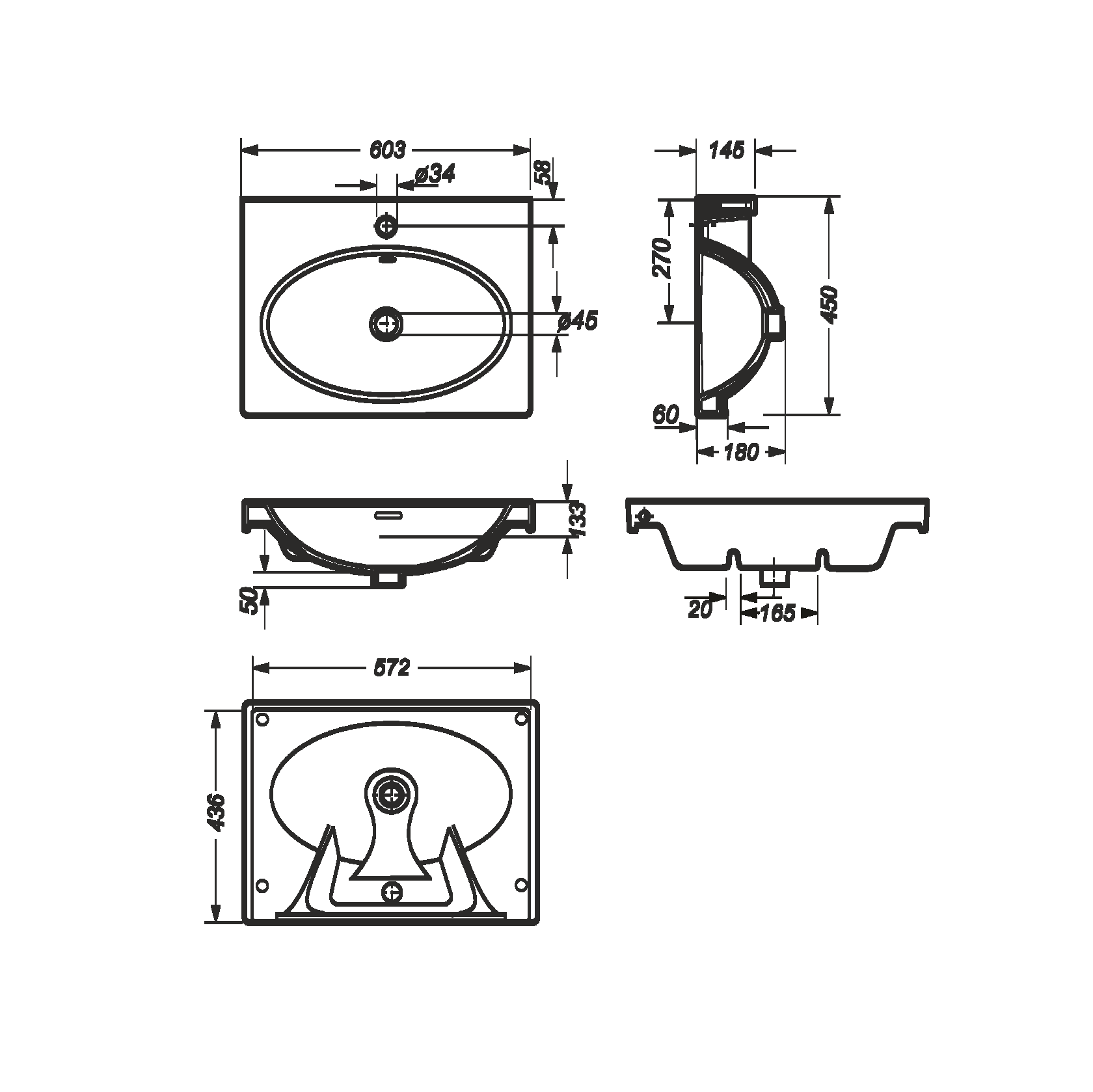 Раковина подвесная 60см Sanita Luxe Next NXT60SLWB01 белый