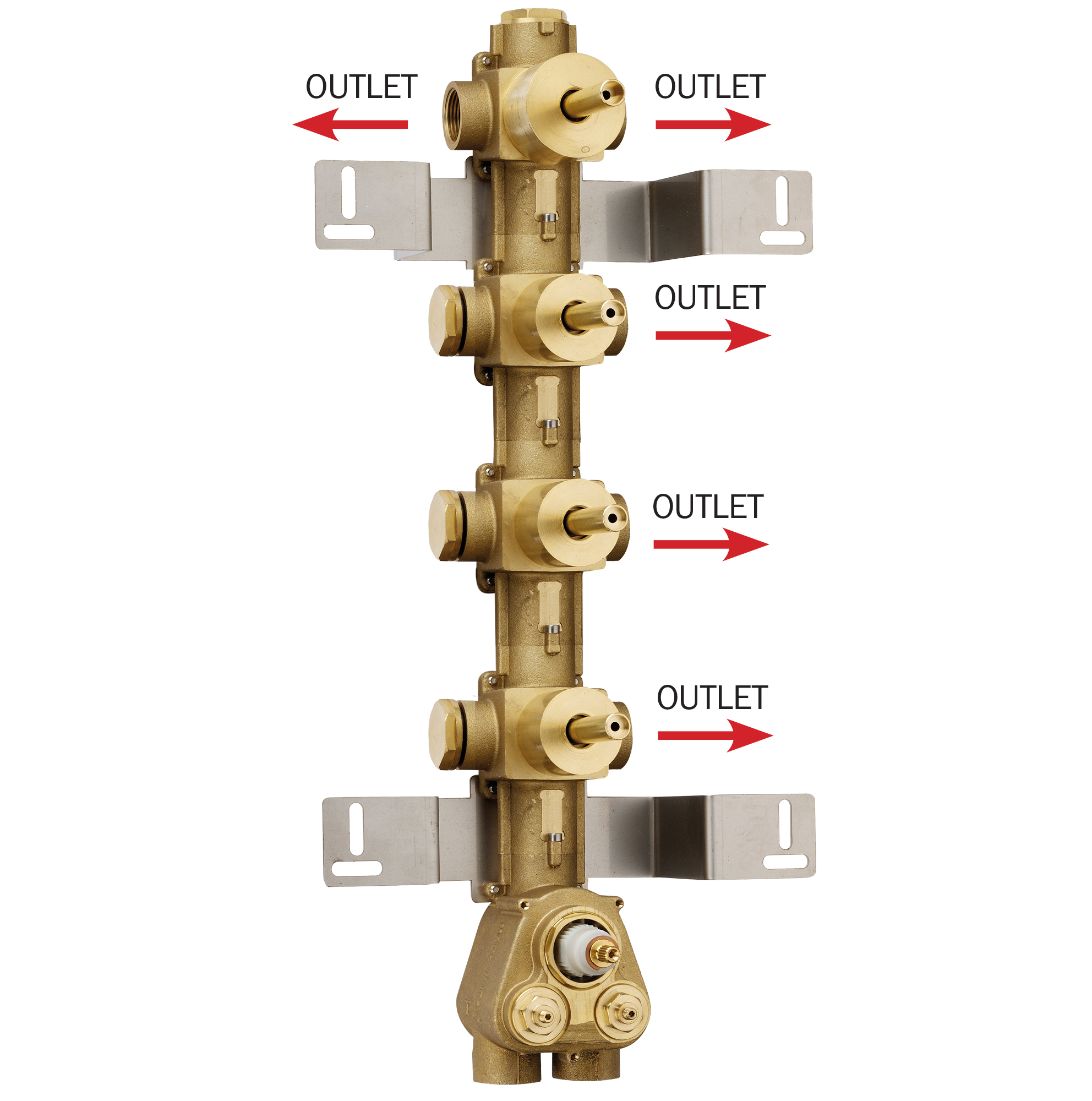 Скрытая часть для термостата HighFlow на 5 потребителей (установка вертикально/горизонтально) Bossini Outlets Z030275000
