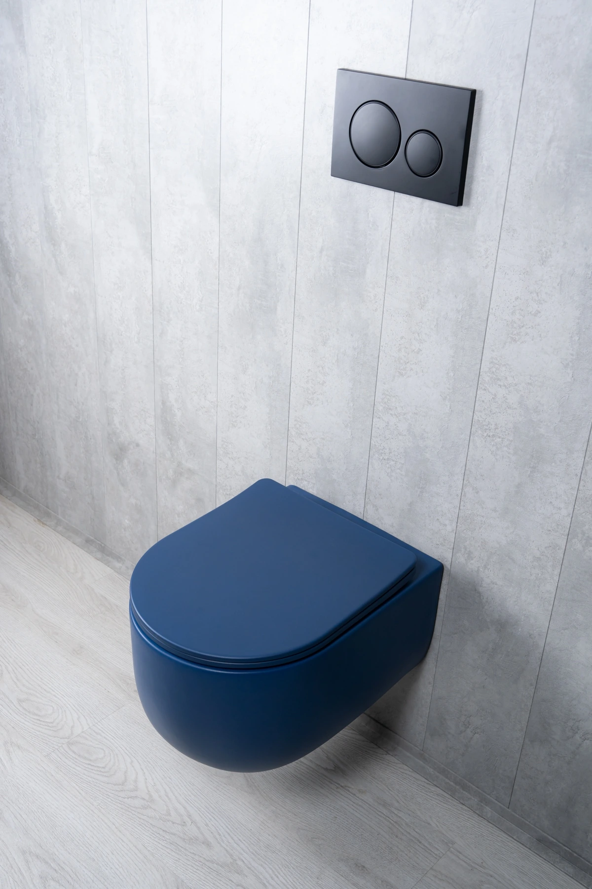 Унитаз подвесной безободковый GID Tr2133TF-BUM синий матовый, с сиденьем микролифт