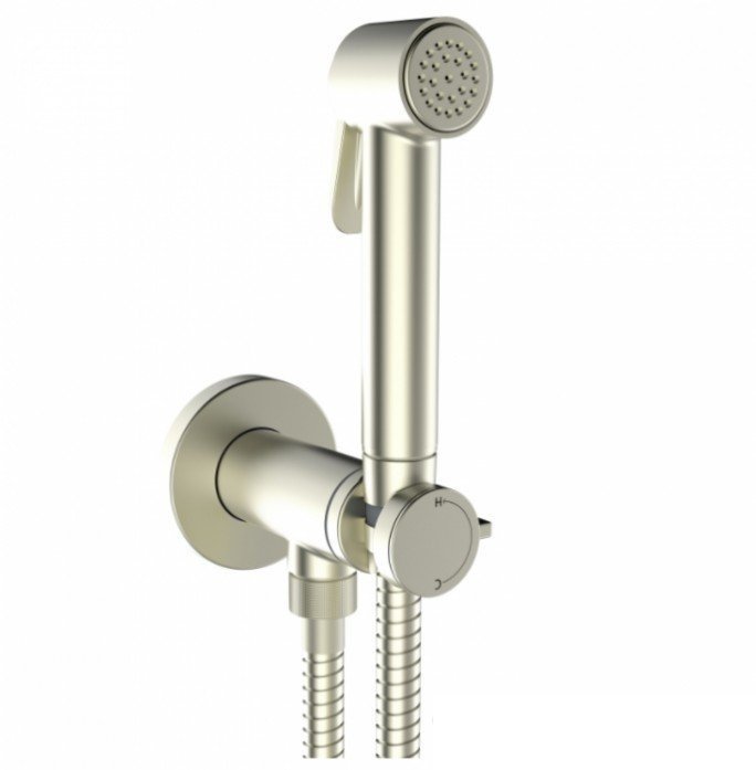 Гигиенический душ со смесителем Bossini Paloma Brass E37005B.094 никель шлифованный