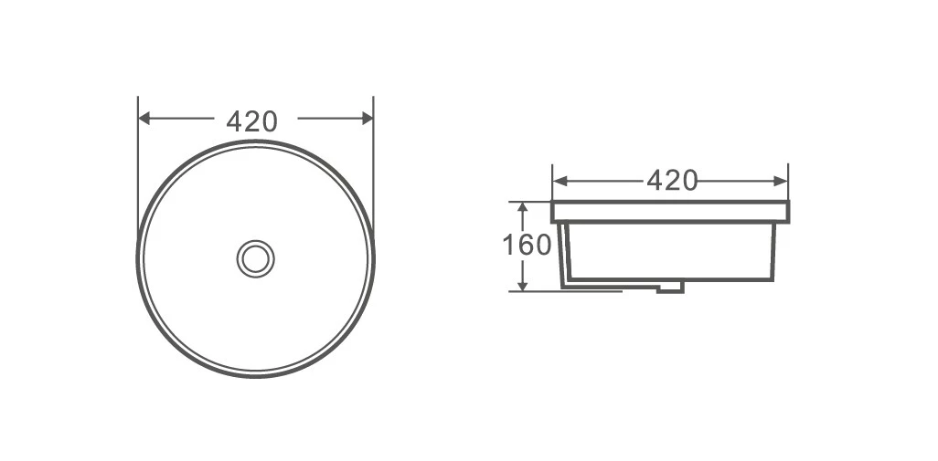 Раковина встраиваемая снизу 42см D&K Matrix DT1391816 белый