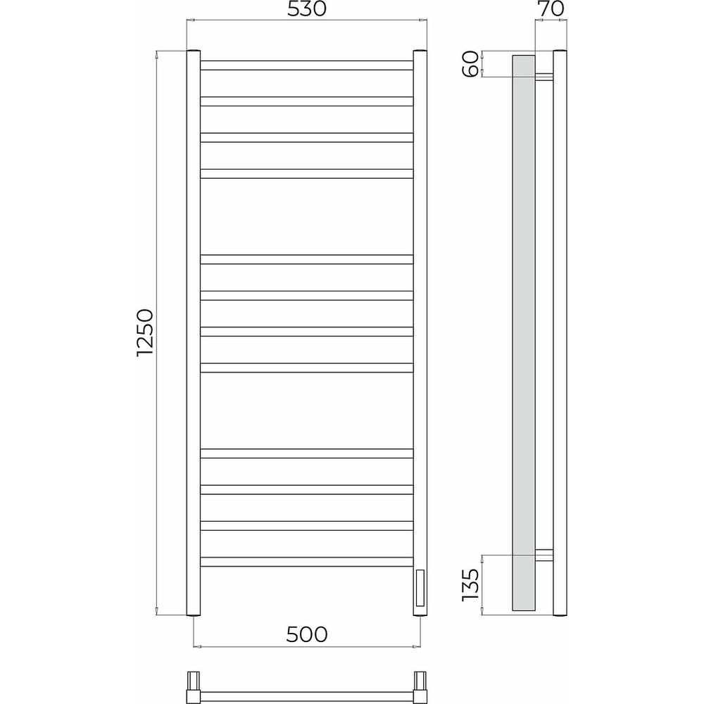 Полотенцесушитель электрический Terminus Ватикан П12 50х125
