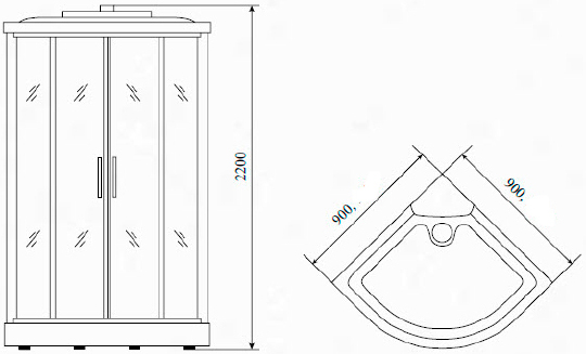 Душевая кабина Timo Comfort T-8801 F 100x100x220 профиль хром глянцевый, стекло матовое