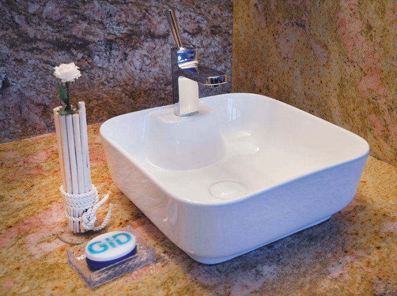 Раковина накладная 40см Gid N9443 белый