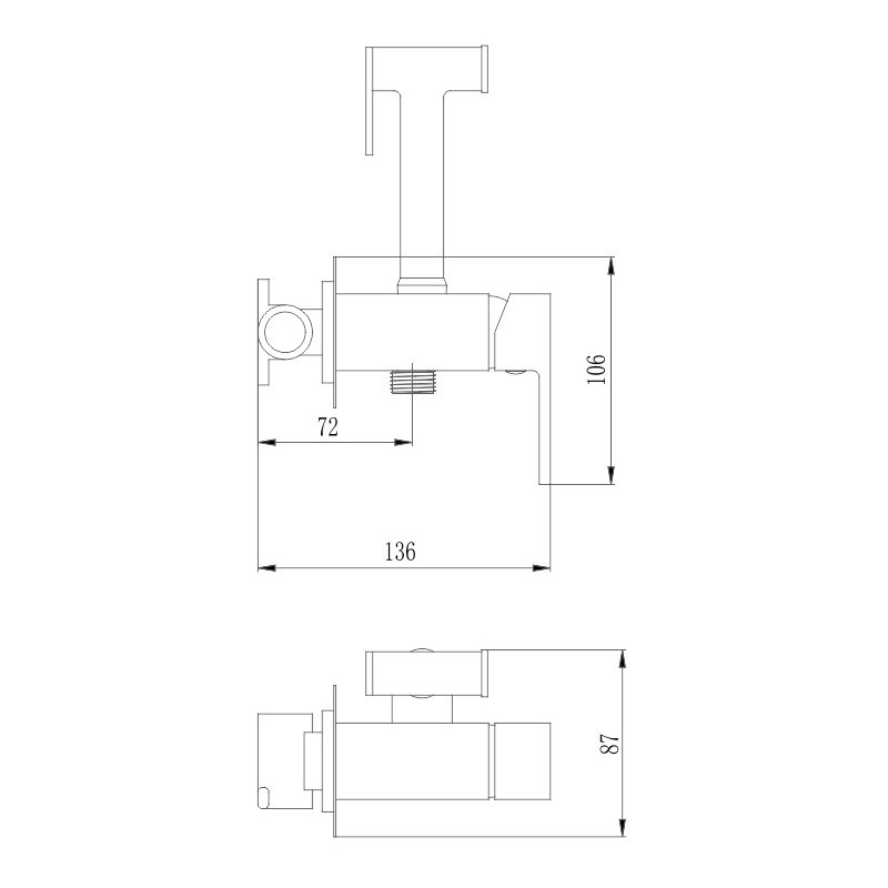 Гигиенический душ со смесителем Haiba HB5511-7 черный матовый