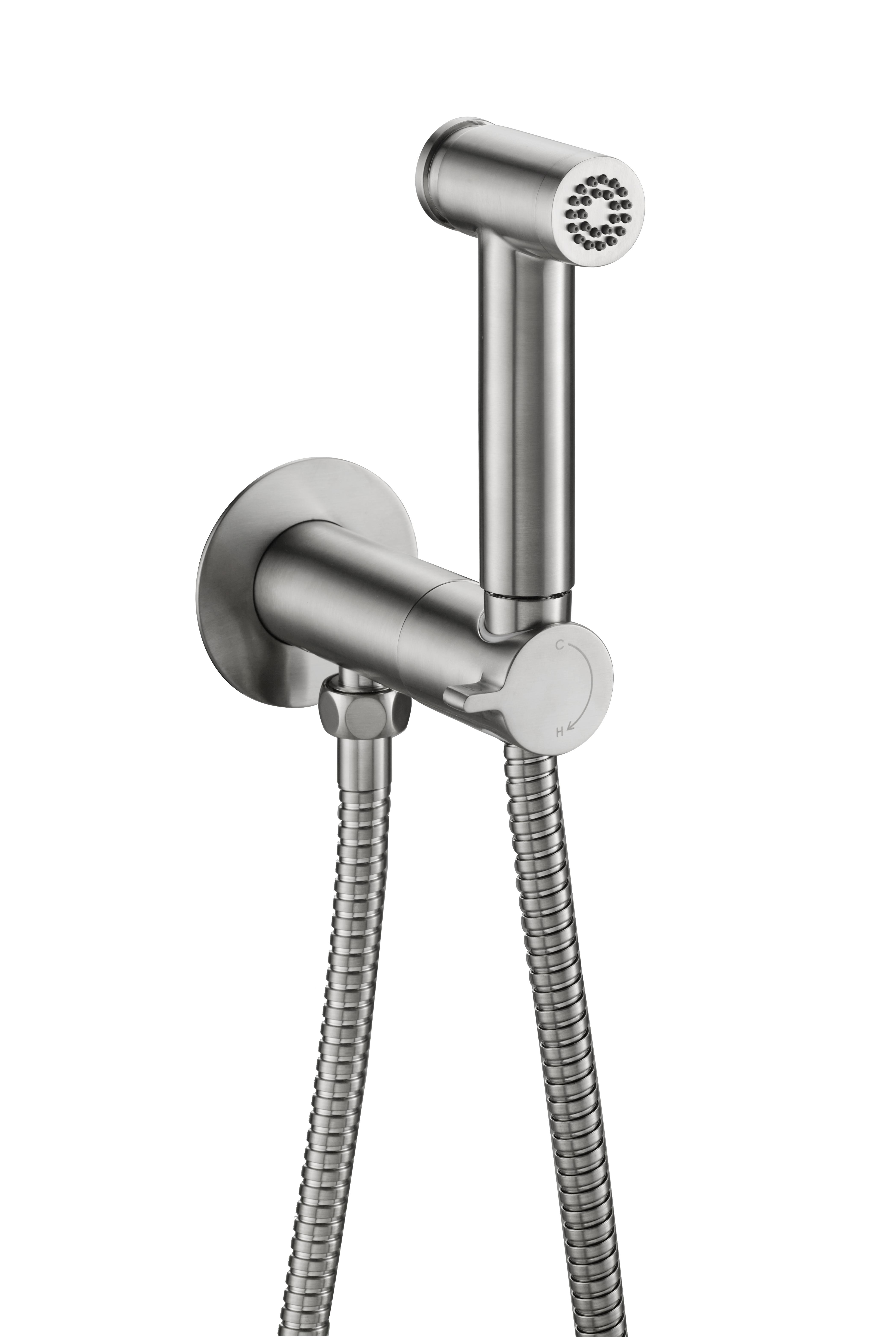 Гигиенический душ с прогрессивным смесителем Benesque Lumiere 26010102 никель брашированный