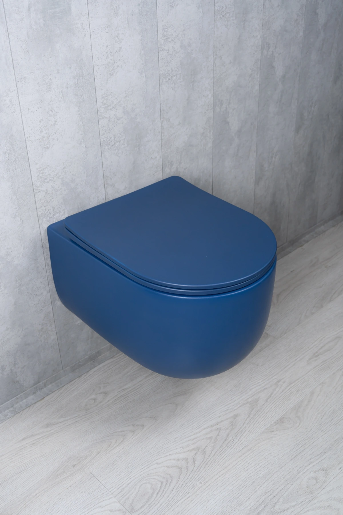 Унитаз подвесной безободковый GID Tr2133TF-BUM синий матовый, с сиденьем микролифт