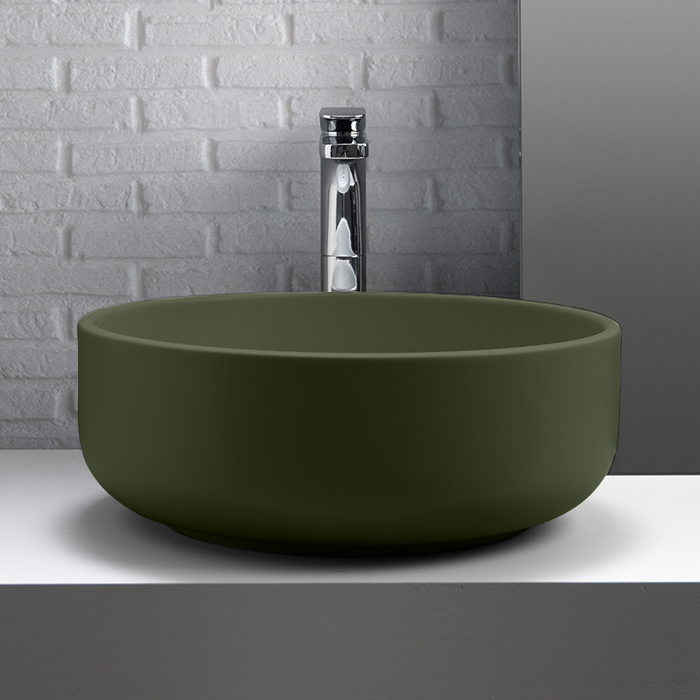 Раковина накладная 46см Kerasan Ciotola 430211 зеленый матовый