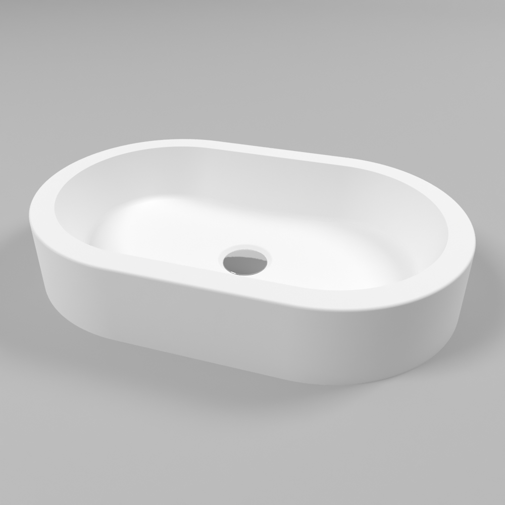 Умывальник WHITECROSS Malachite A 55x35 (белый мат) иск. камень