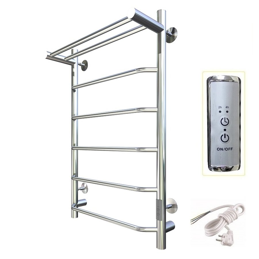 Полотенцесушитель электрический Тругор Пэк серия 6 80х50 хром, с полкой