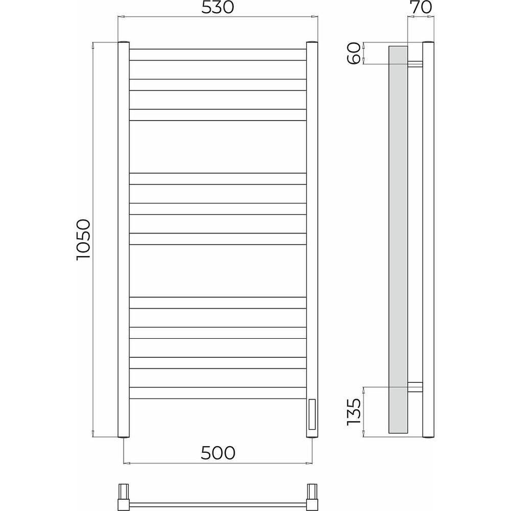 Полотенцесушитель электрический Terminus Ното П10 50х105