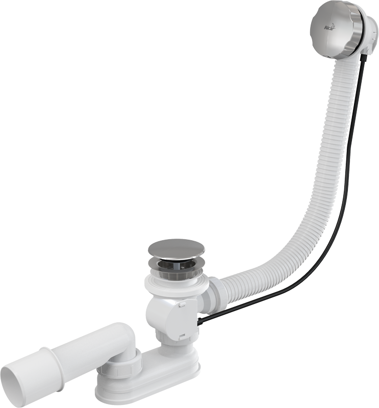 Слив-перелив Alcaplast A55KM-80 полуавтомат белый хром