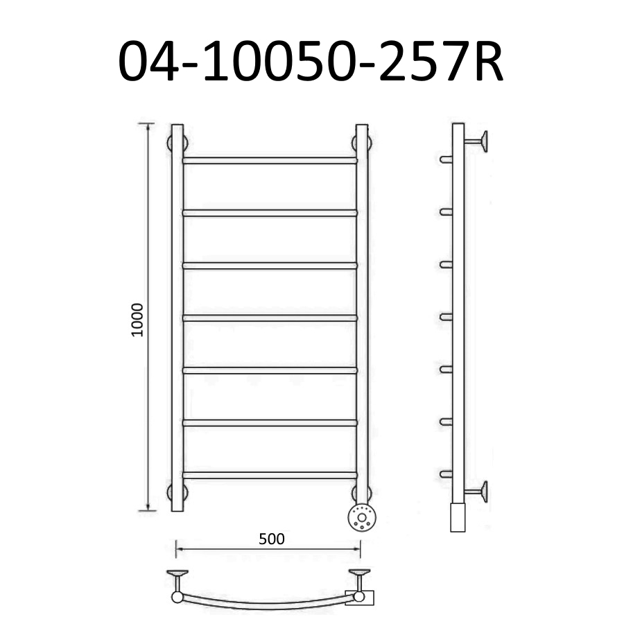 Полотенцесушитель электрический Маргроид Вид 4 100х50 хром