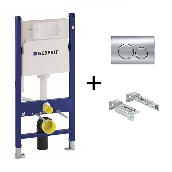 Готовое решение (инсталляция + клавиша смыва) Geberit DuofixBasic 458.134.21.2 хром