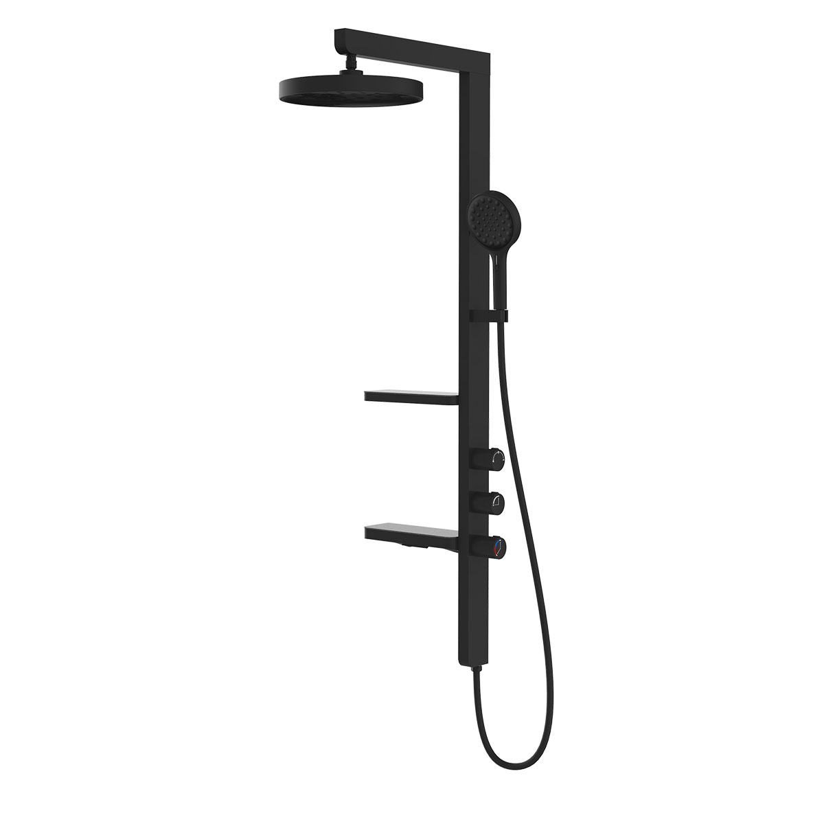 Душевая стойка со смесителем Vincea Inspire VSFS-3I11MB черный матовый
