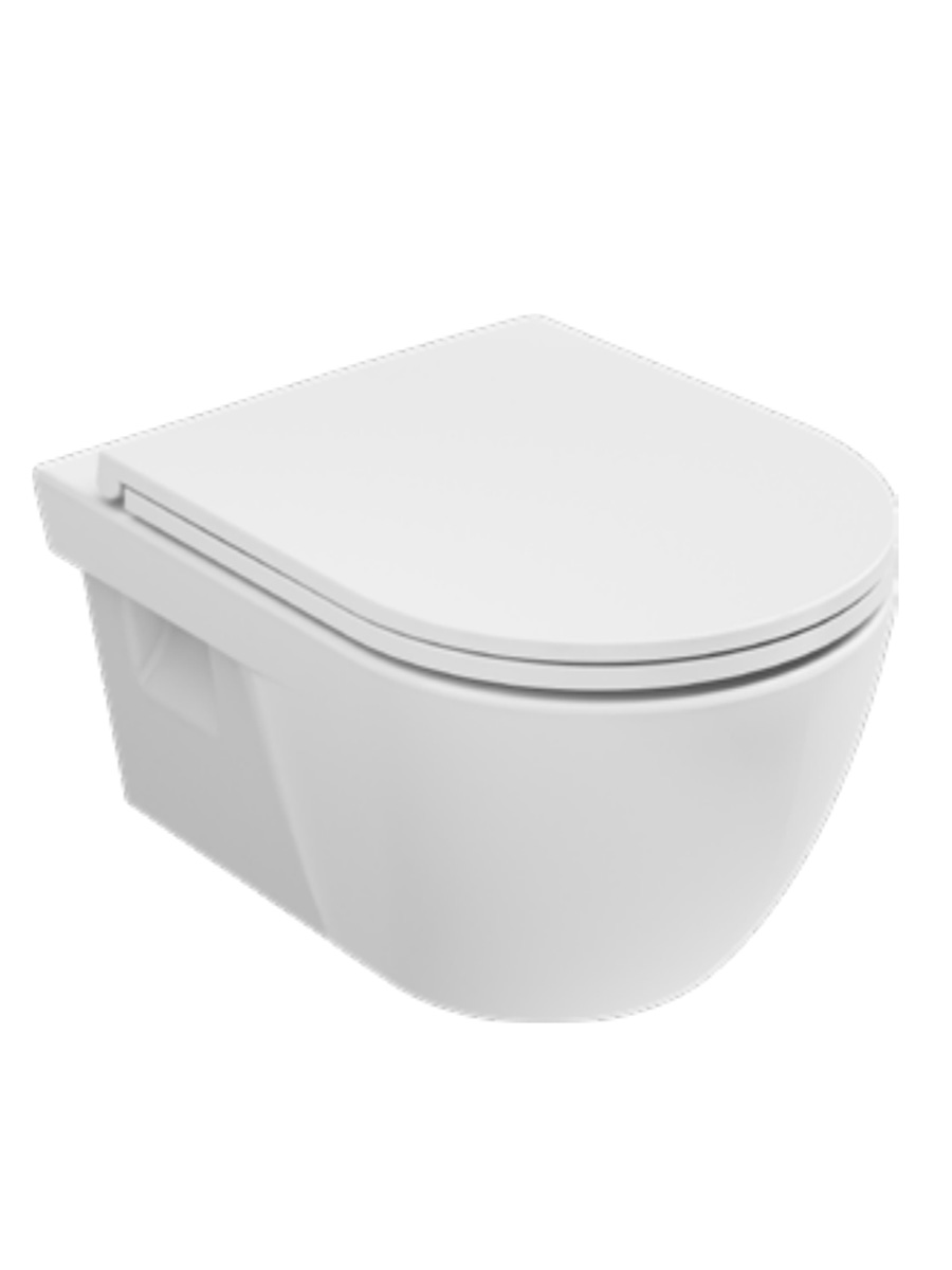 Унитаз подвесной безободковый AQUAme AQM2011 белый, с сиденьем микролифт