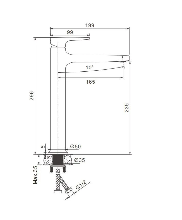 Смеситель для раковины BELZ B11713-5, золото матовое