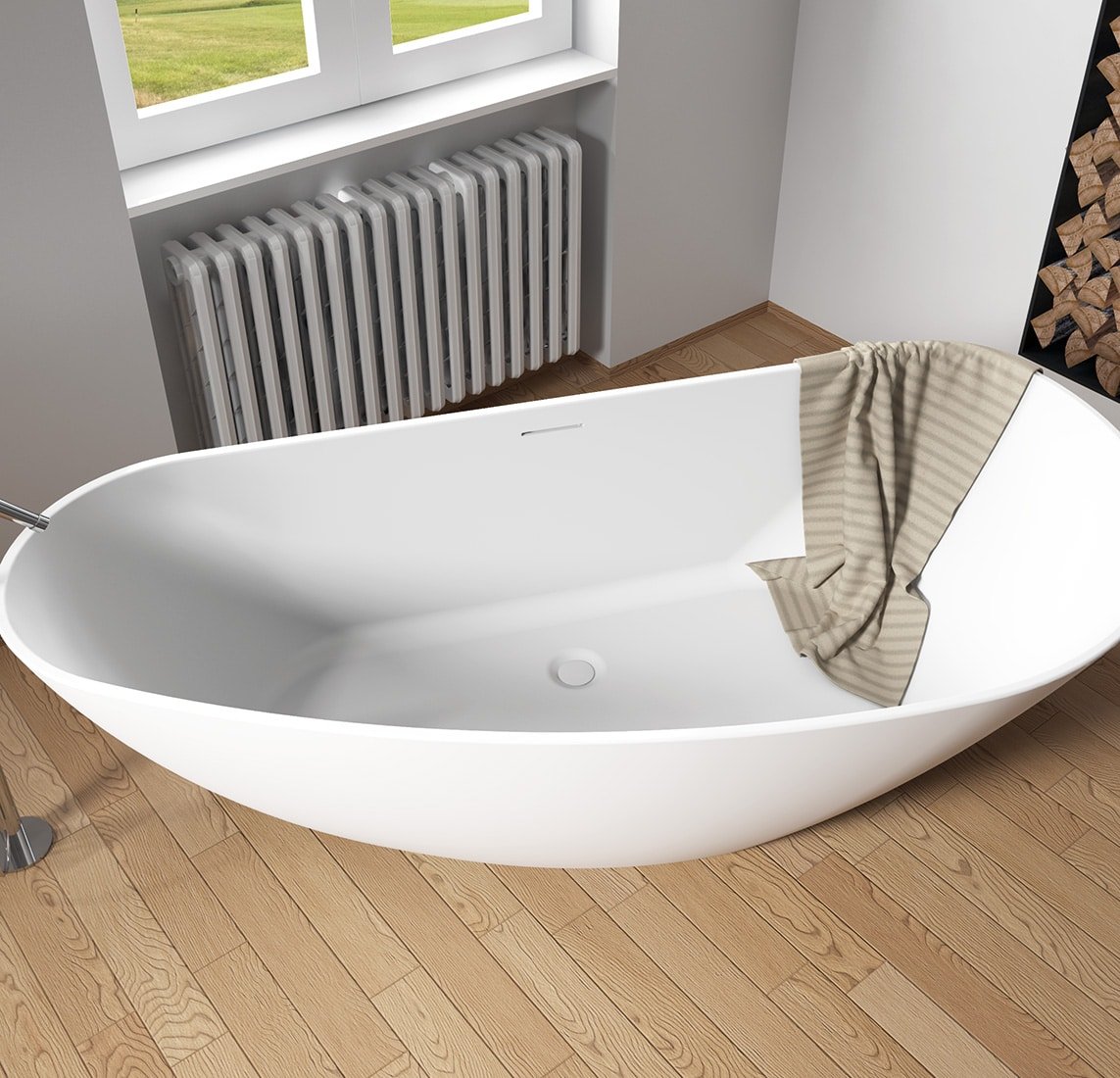 Ванна из искусственного камня Riho Granada 190 см L