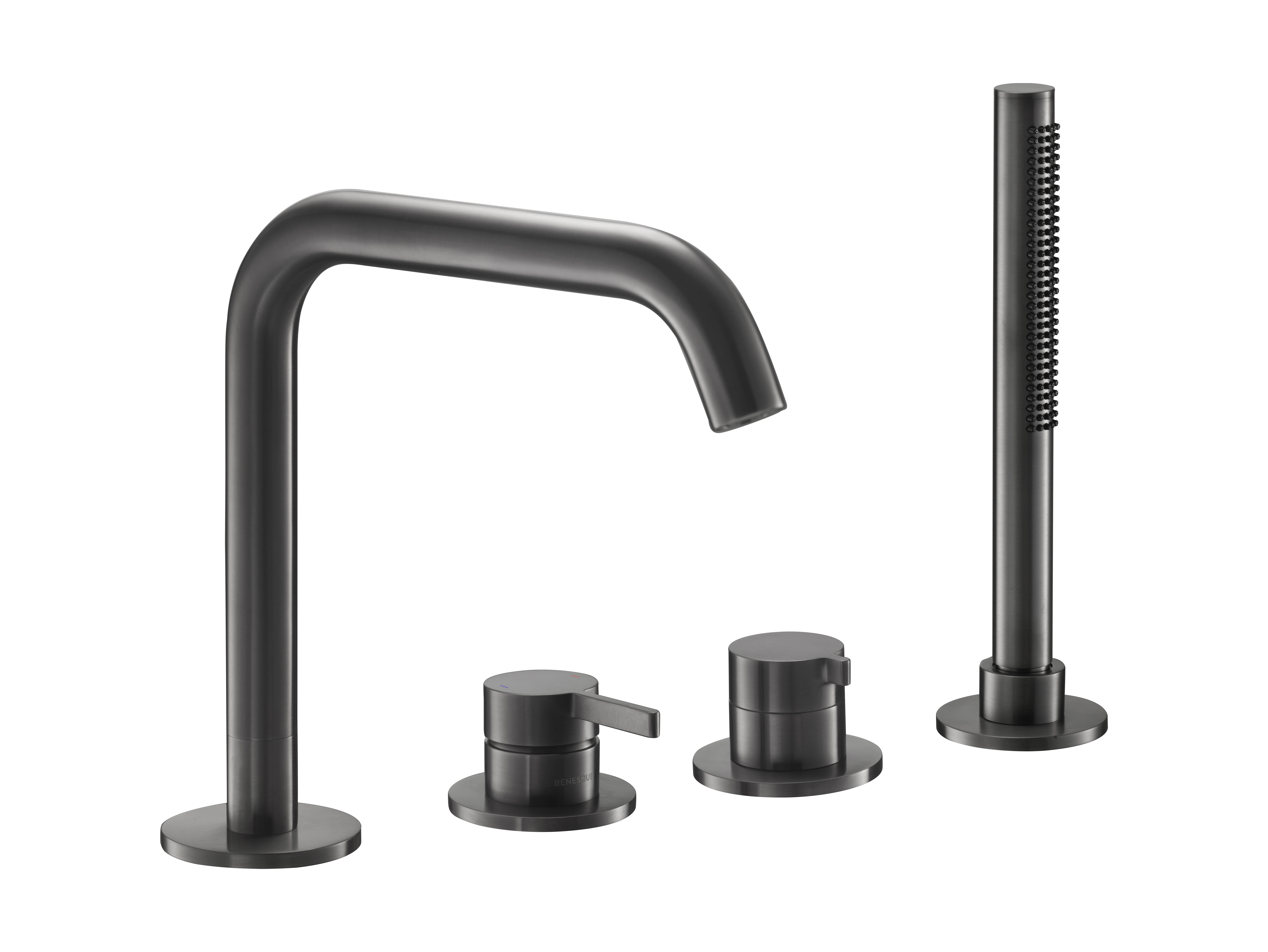 Смеситель на борт ванны Benesque Lumiere 11010103 брашированный черный