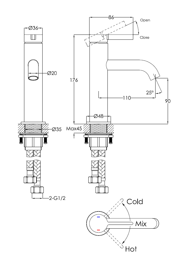 Смеситель для раковины Benesque Lumiere 10010103 черный брашированный
