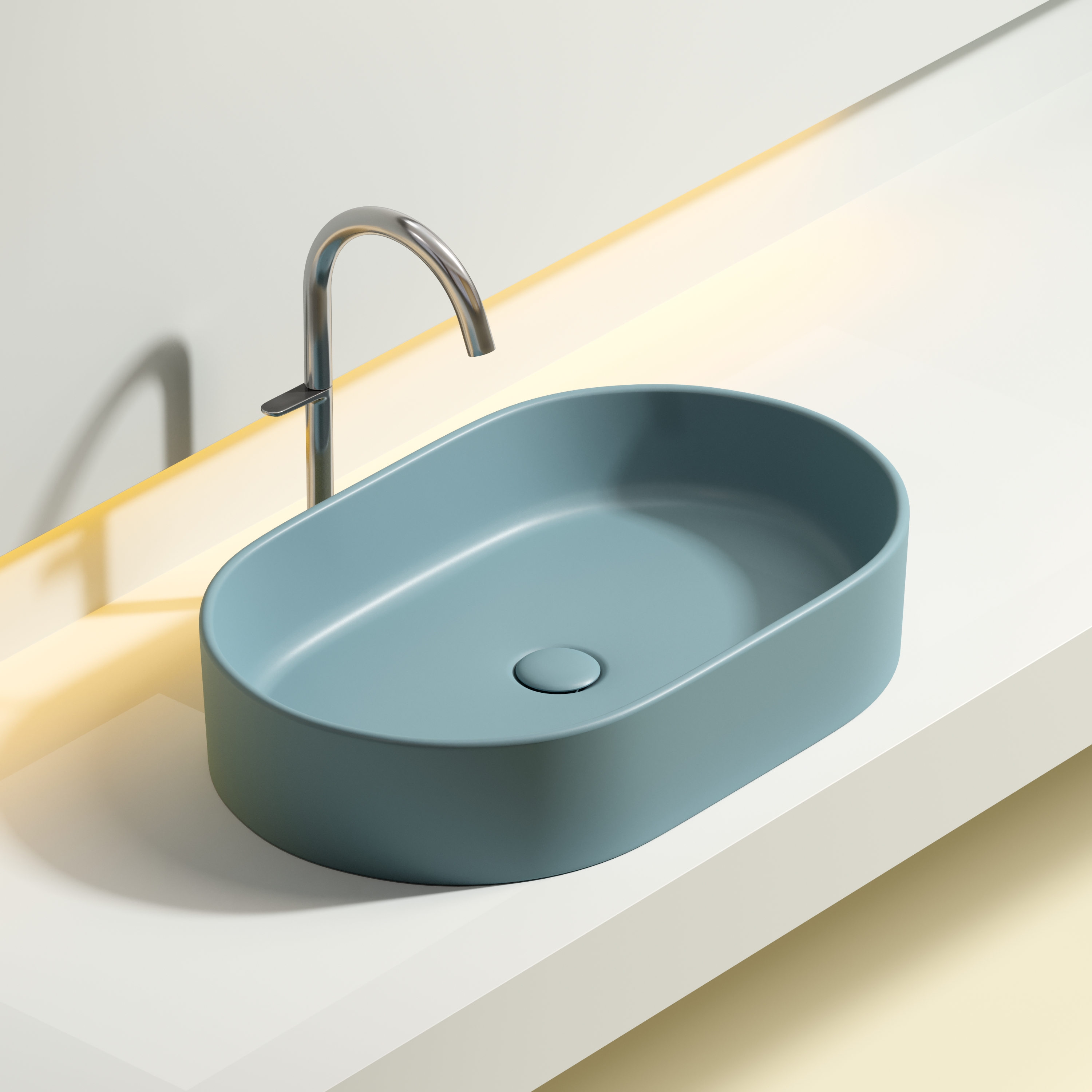 Раковина накладная 60см Ceramica Nova Element CN6048MLG зеленый матовый