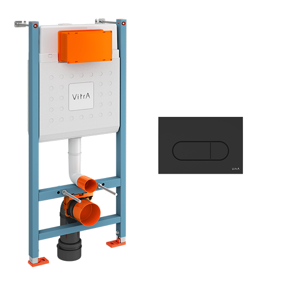 Готовое решение для подвесных унитазов Vitra Core 800-1874 с панелью смыва Root R 740-2211 цвет черный матовый