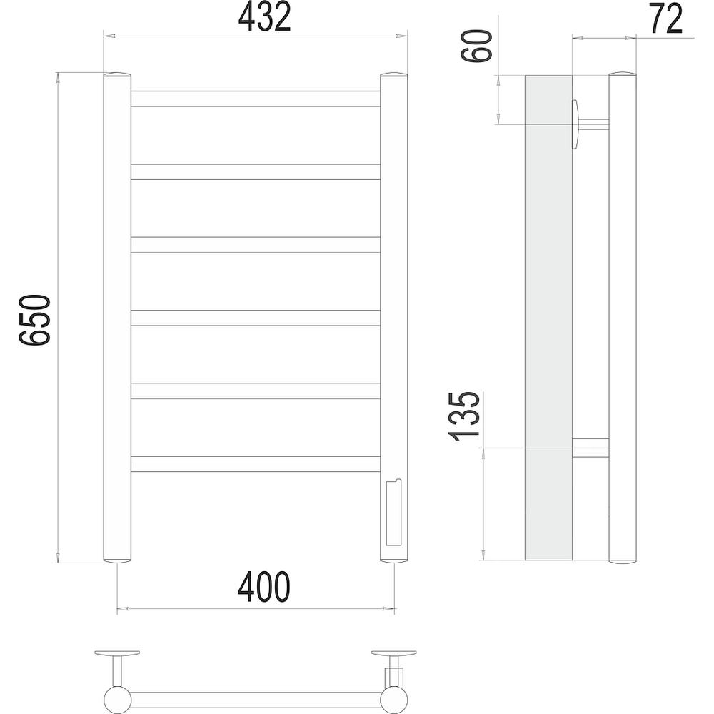 Полотенцесушитель электрический Terminus Аврора П6 40х65