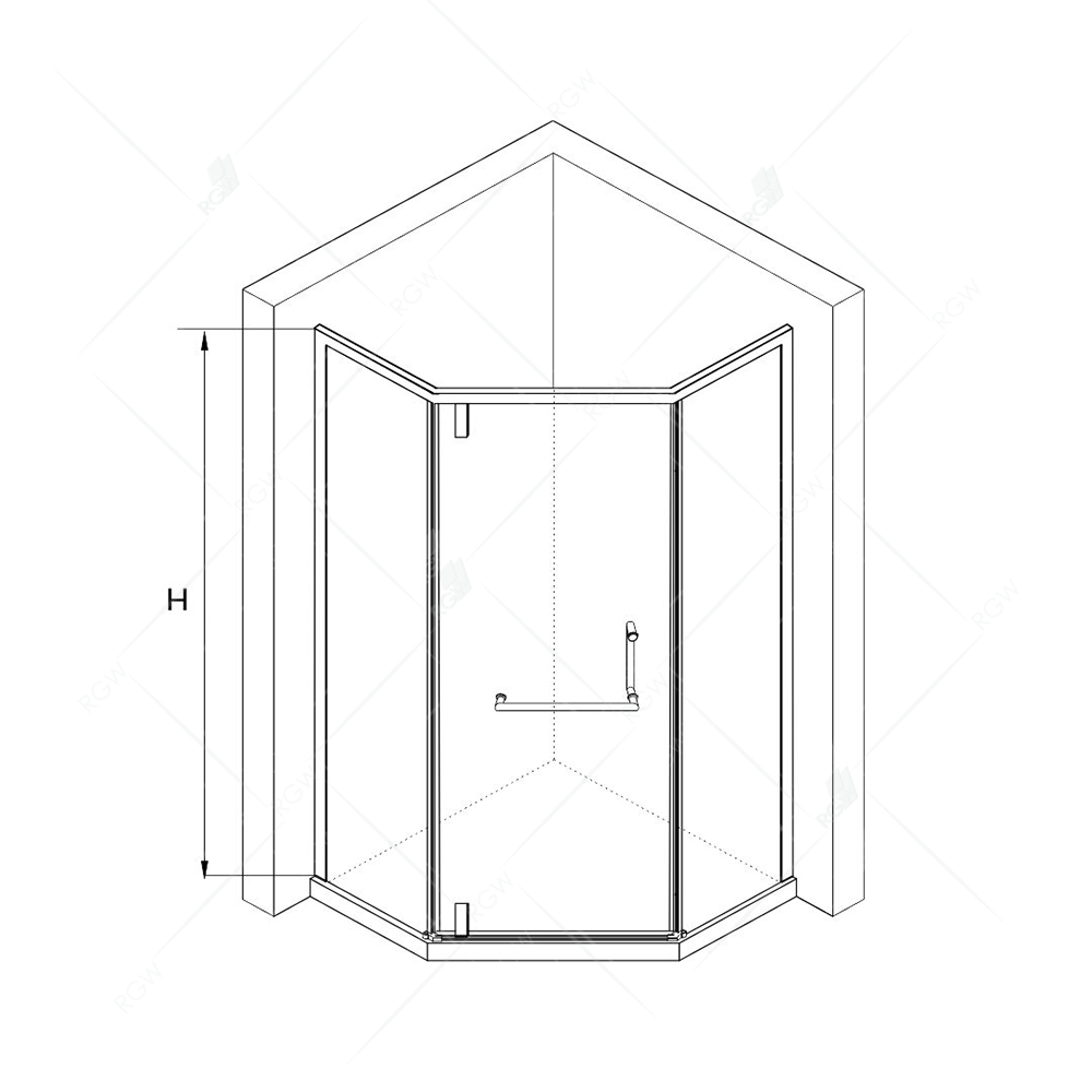 Душевой угол RGW Hotel 90x90x195 профиль черный, стекло прозрачное