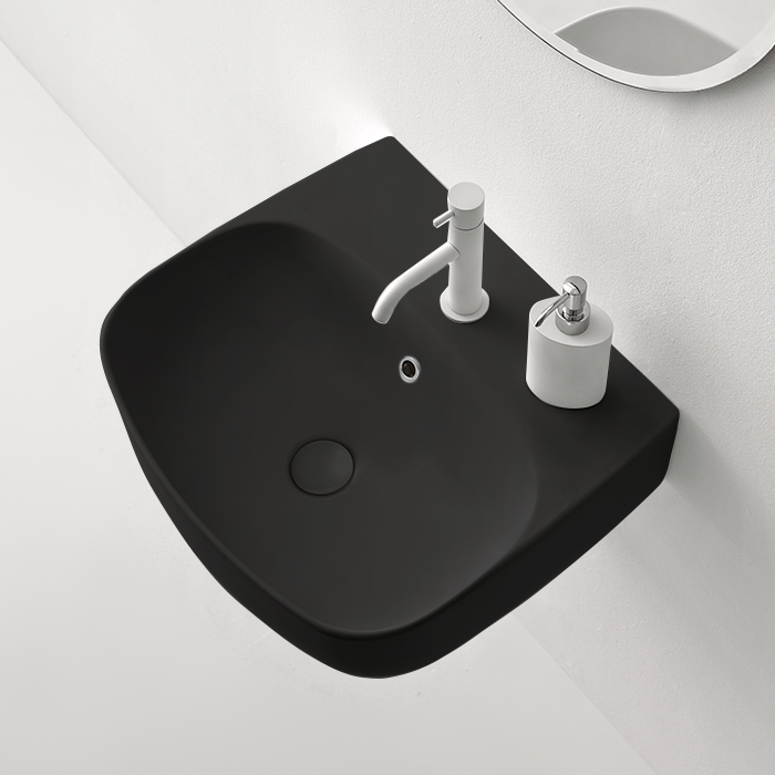 Раковина подвесная / накладная 50см Kerasan Nolita 534031*1 черный матовый