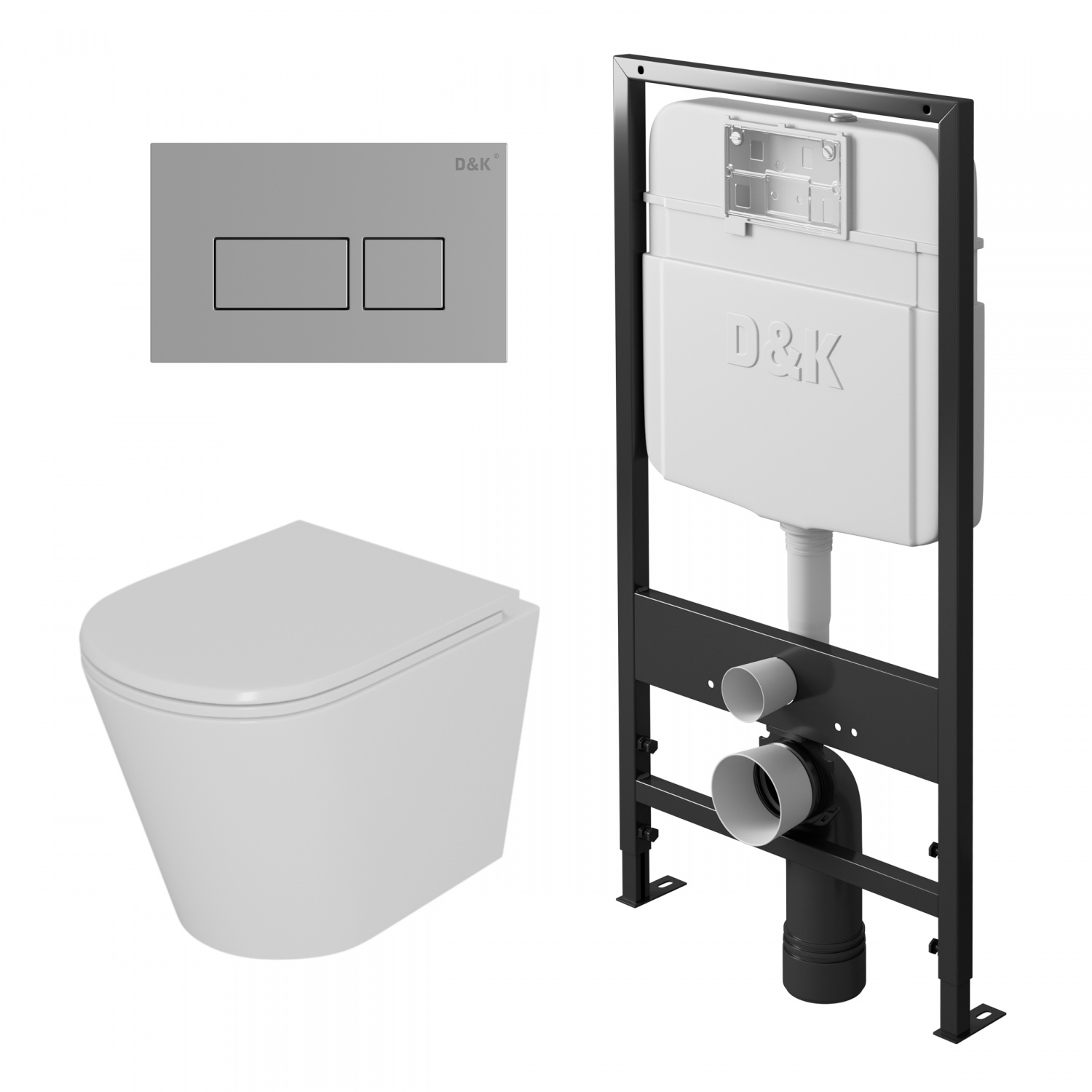 Комплект (инсталляция + унитаз + клавиша смыва) DQ Venice DS1021605 белый
