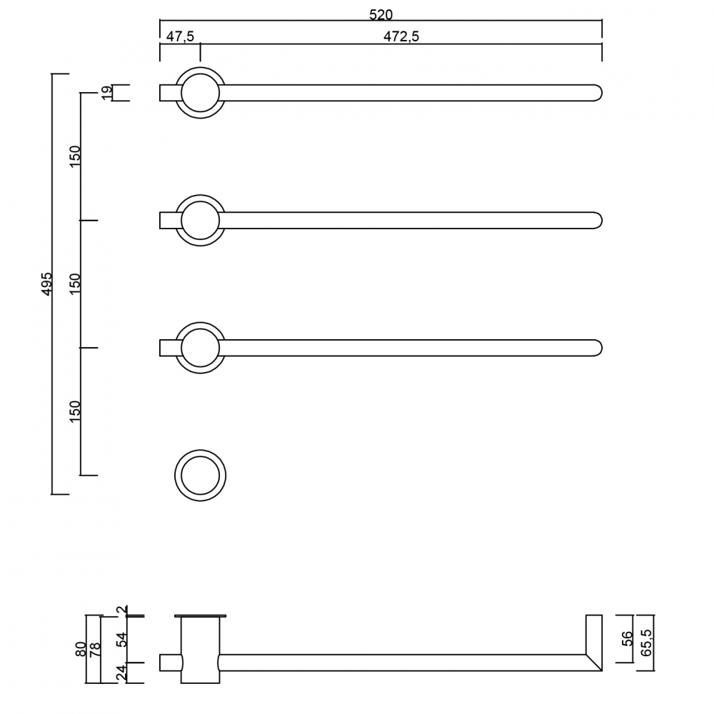 Полотенцесушитель электрический ABBER Charme AH4003 хром