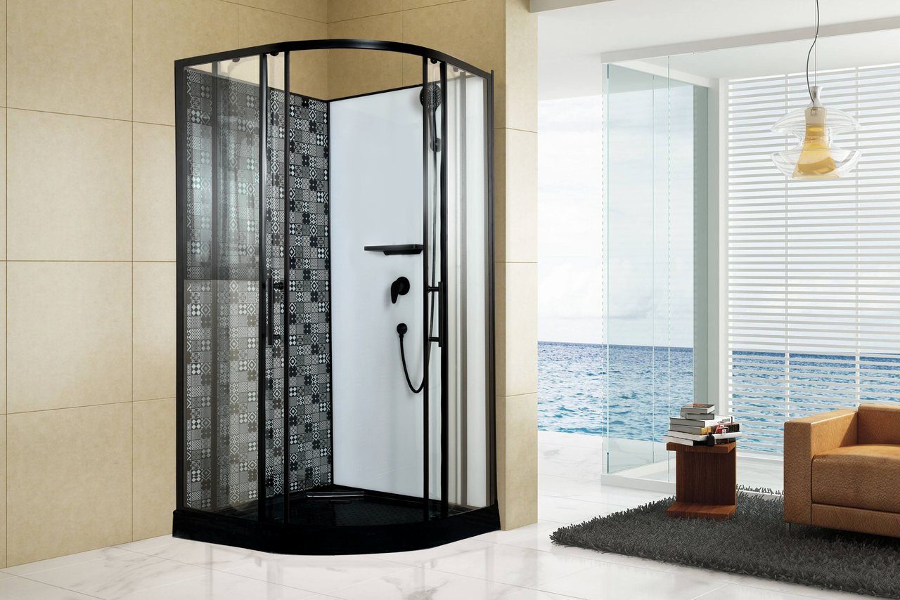 Душевая кабина Esbano Black ESKBB90С 90x90x210см, профиль черный матовый, стекло прозрачное
