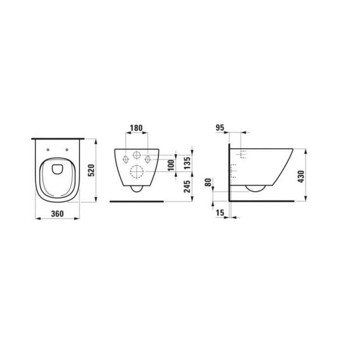 Унитаз подвесной безободковый Laufen Lua 8.2008.0.000.000.1 без сиденья