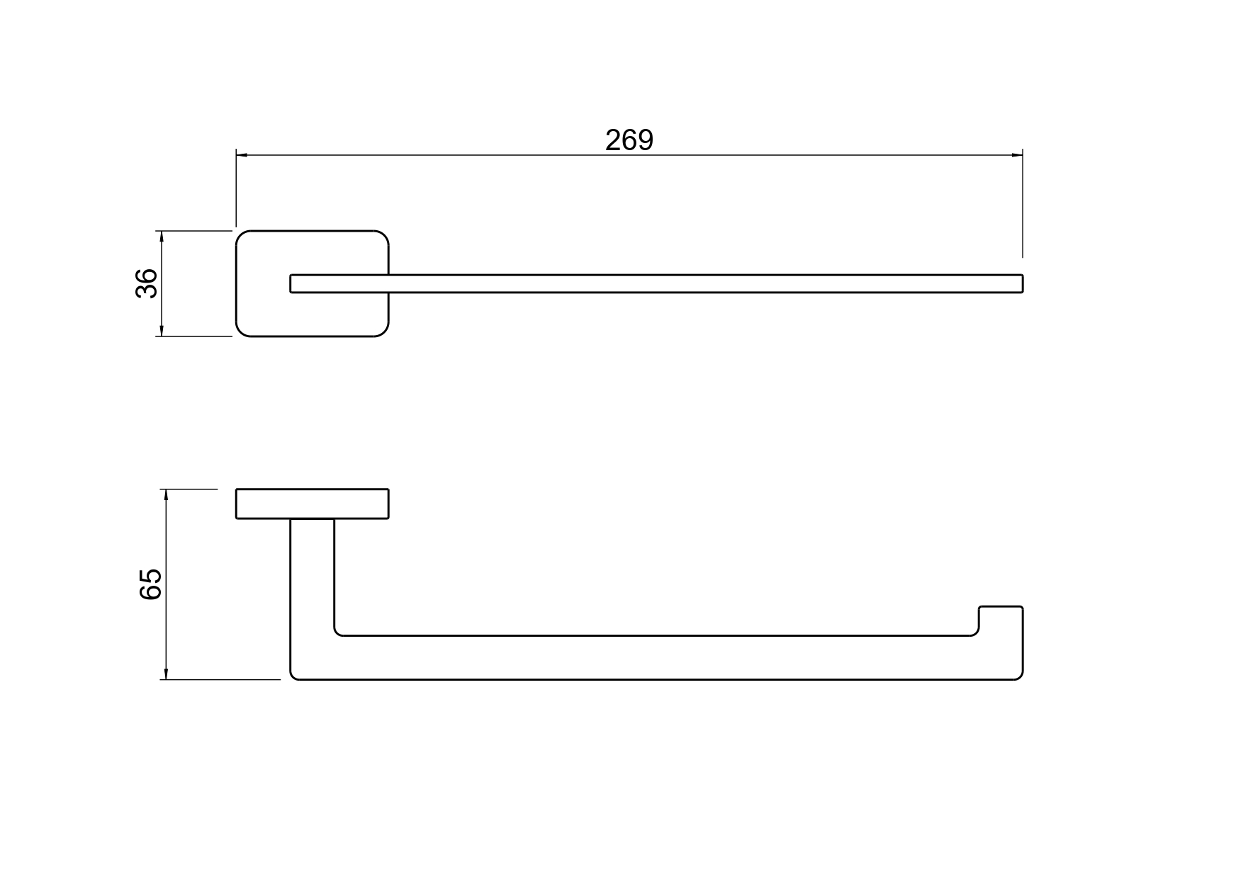 Полотенцедержатель Aquatek Либра AQ4319MB черный матовый