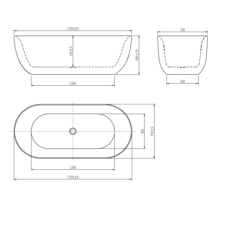 Ванна отдельностоящая 170х78см Aquatek АФИНА черный
