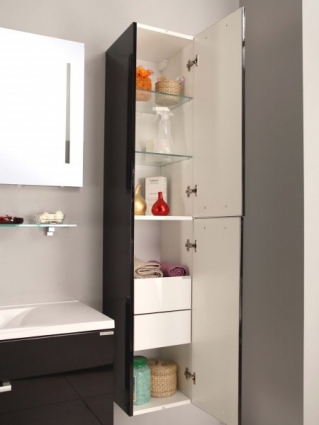 Тумба под раковину Акватон Мадрид 120 М 2 ящика 1A170301MA010 белая глянцевая