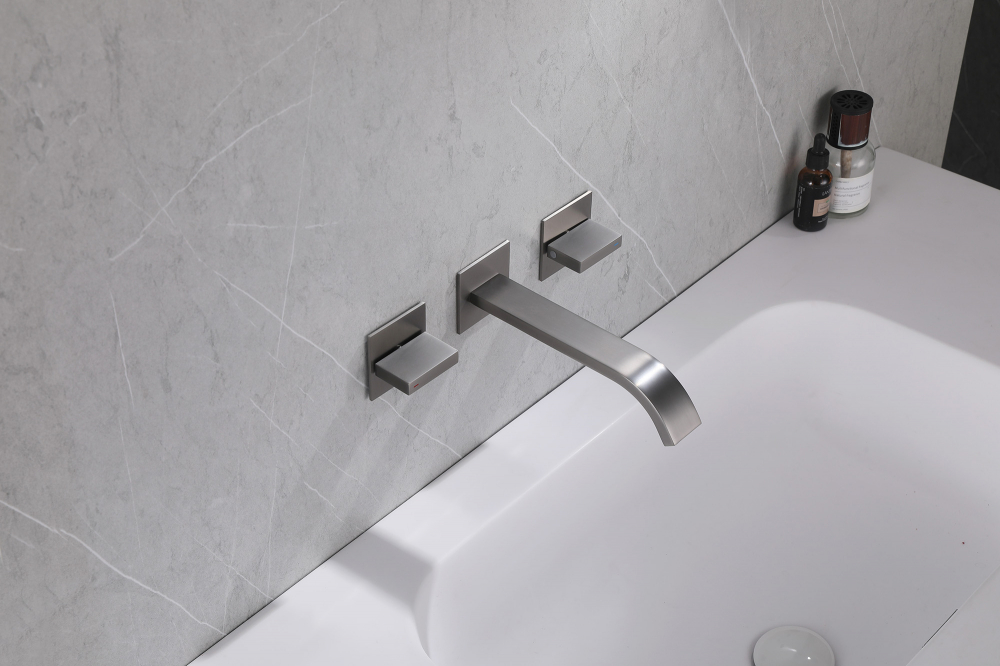 Смеситель ABBER Wasserfall AF8612NG для раковины скрытого монтажа, никель