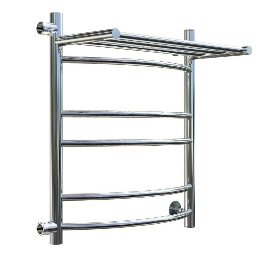 Полотенцесушитель водяной Тругор Приоритет серия 3 60х50 хром, с полкой, подключение левое