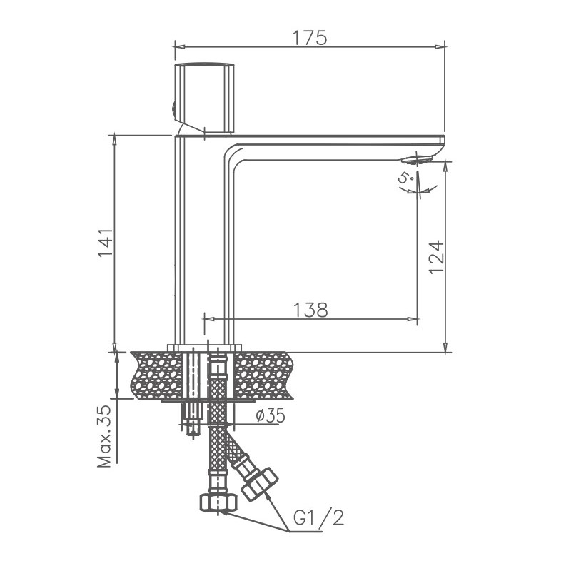 Смеситель для раковины Haiba HB10577, хром