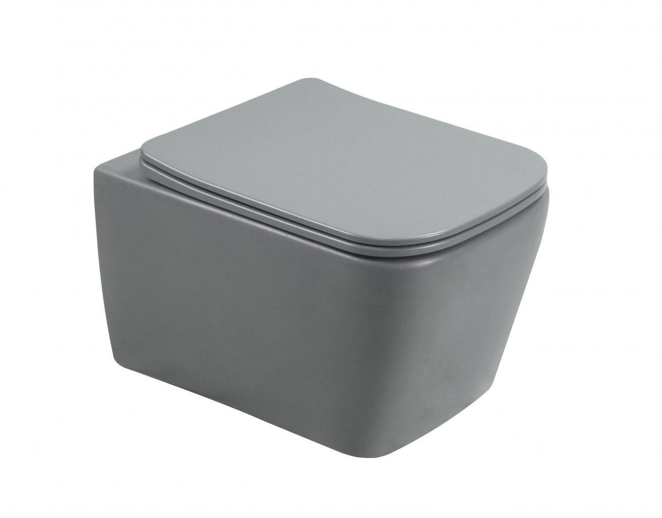 Унитаз подвесной SantiLine SL-5007MG серый матовый, с сиденьем микролифт