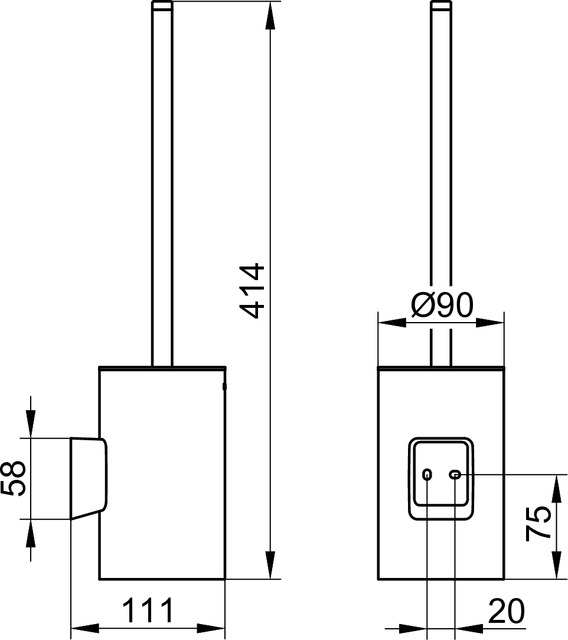Ершик подвесной Keuco Aveno 14664379000 черный матовый