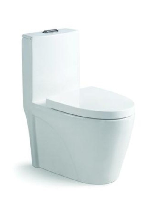 Унитаз напольный SantiLine SL-5012 белый, с сиденьем микролифт