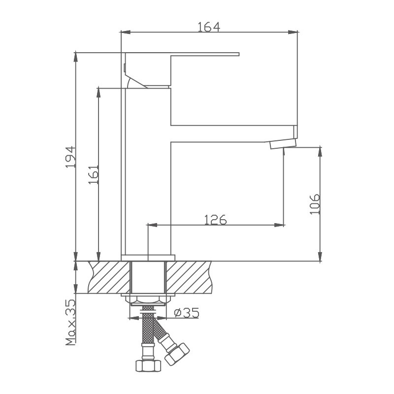 Смеситель для раковины Haiba HB10803, сатин