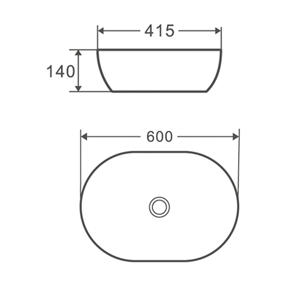 Раковина чаша Terminus Прато 03RN60x41x14W, белый