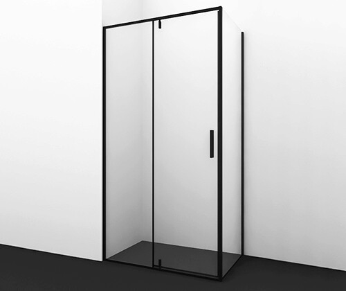 Душевой угол WasserKraft Elbe 74P18 90x100x200, профиль черный, стекло прозрачное