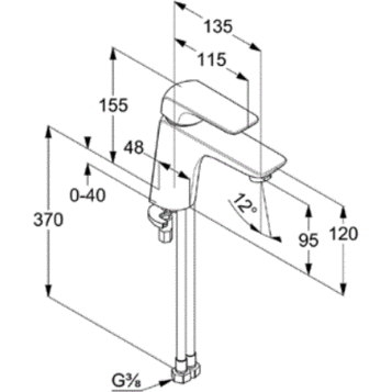 Смеситель для раковины Kludi Ameo 410260575 хром