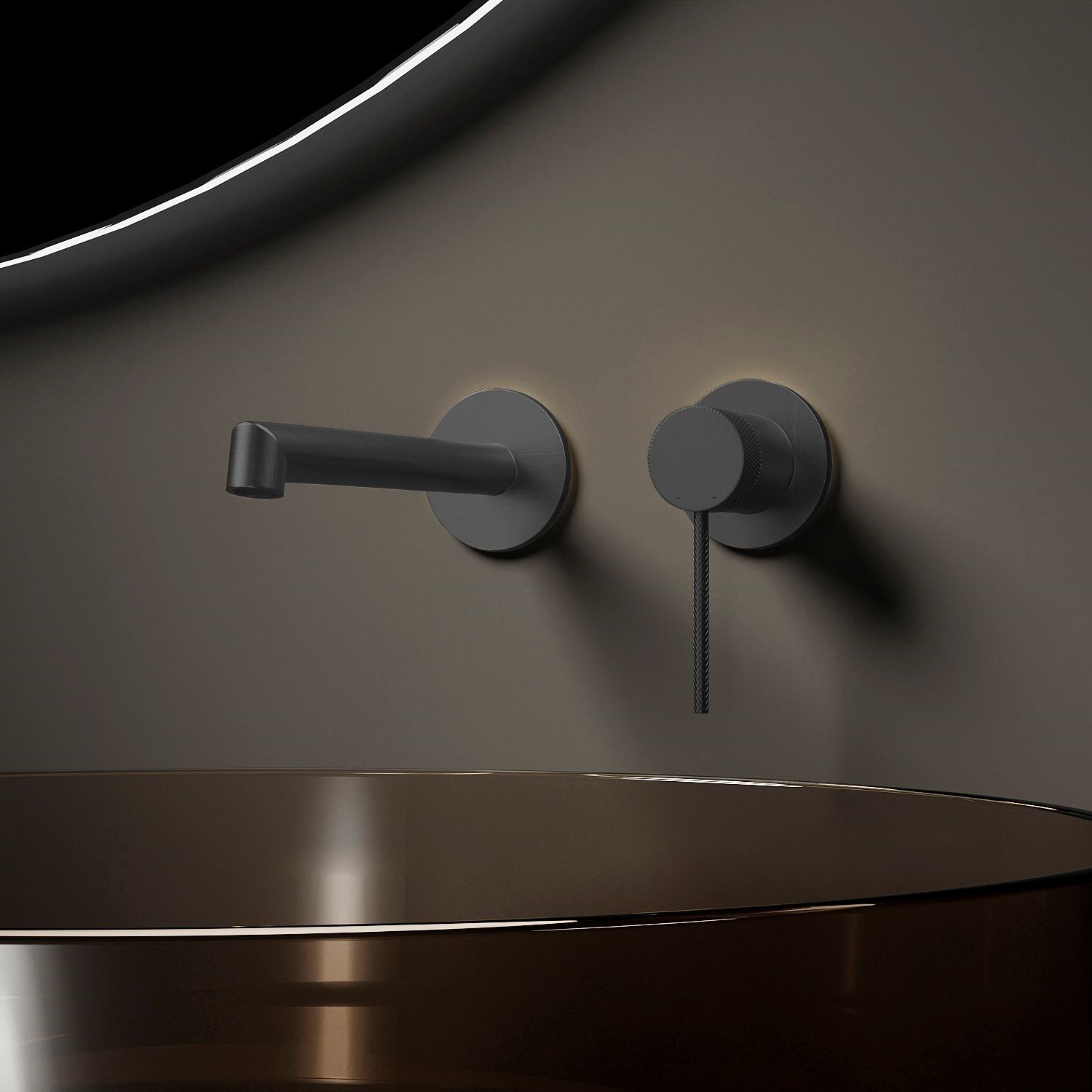 Смеситель для раковины Vincea Rim VBFW-2RM1GM вороненая сталь