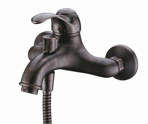 Смеситель для ванны с душем WasserKraft Isar 1301 темная бронза